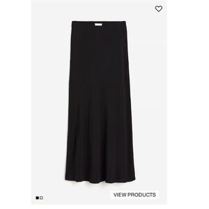 H&M Black Knit Pull On Midi Flare Skirt